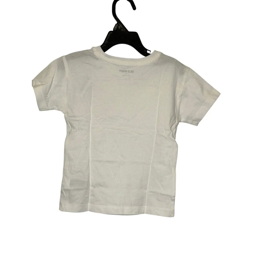 Kids Old Navy White Cheetah Heart Graphic T Shirt Size 3T NWT